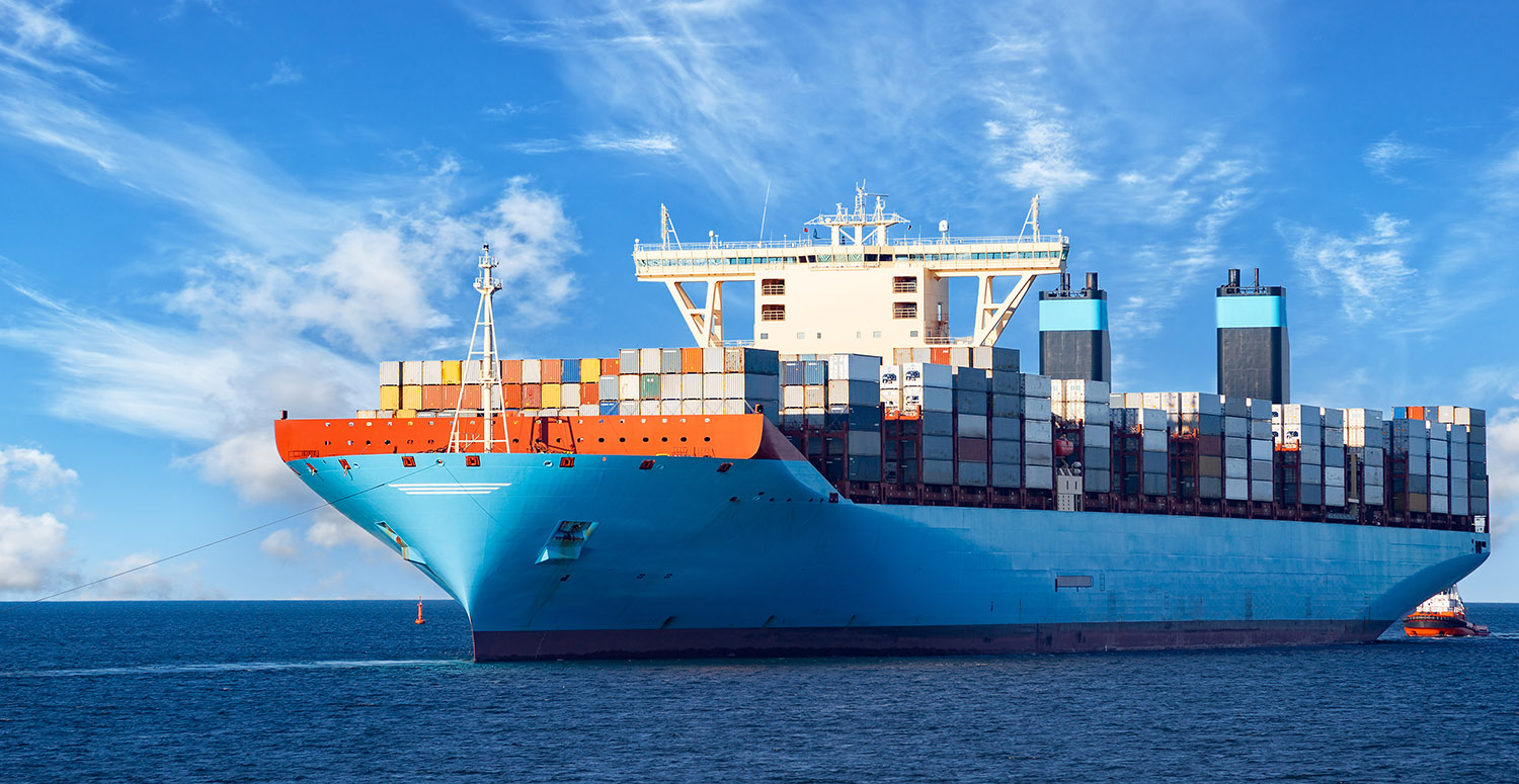 Marine products; cargo ship at sea